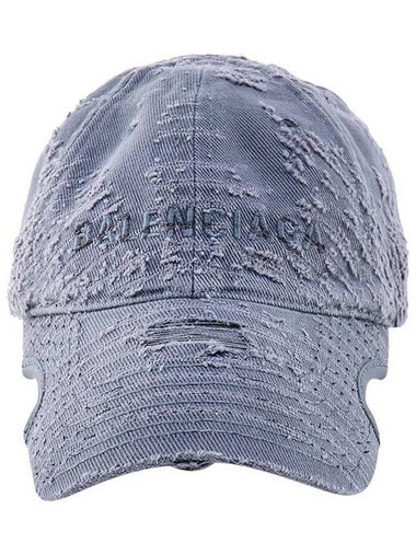 Laser Destroyed Logo Ball Cap Fade Blue - BALENCIAGA - BALAAN 1