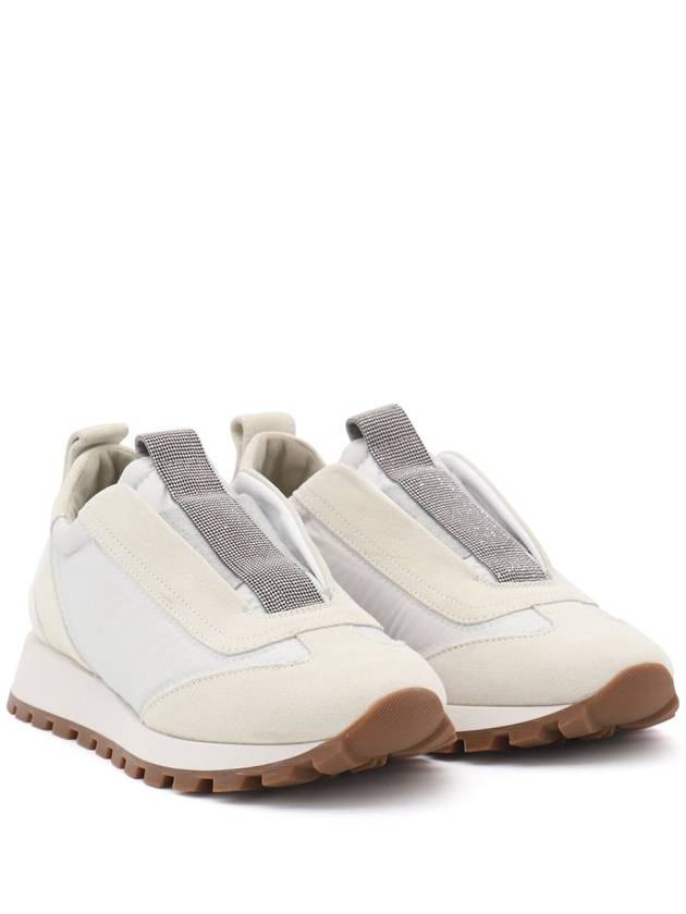 Suede Techno Runner Low Top Sneakers White - BRUNELLO CUCINELLI - BALAAN 3