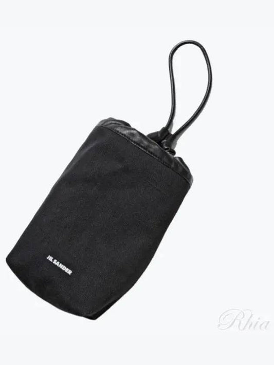 Logo Dumpling Canvas Pouch Bag Black - JIL SANDER - BALAAN 2