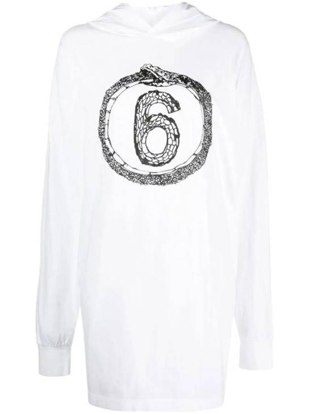 Oversized Cotton Hoodie Mini Dress White - MAISON MARGIELA - BALAAN 2