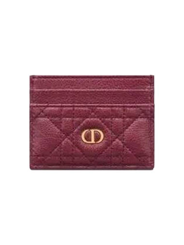 Caro 5-Slot Supple Cannage Calfskin Card Wallet Deep Fuchsia - DIOR - BALAAN 1