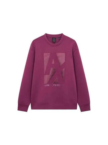 Men s Glossy Logo Easy Sweatshirt Purple - ARMANI EXCHANGE - BALAAN 1