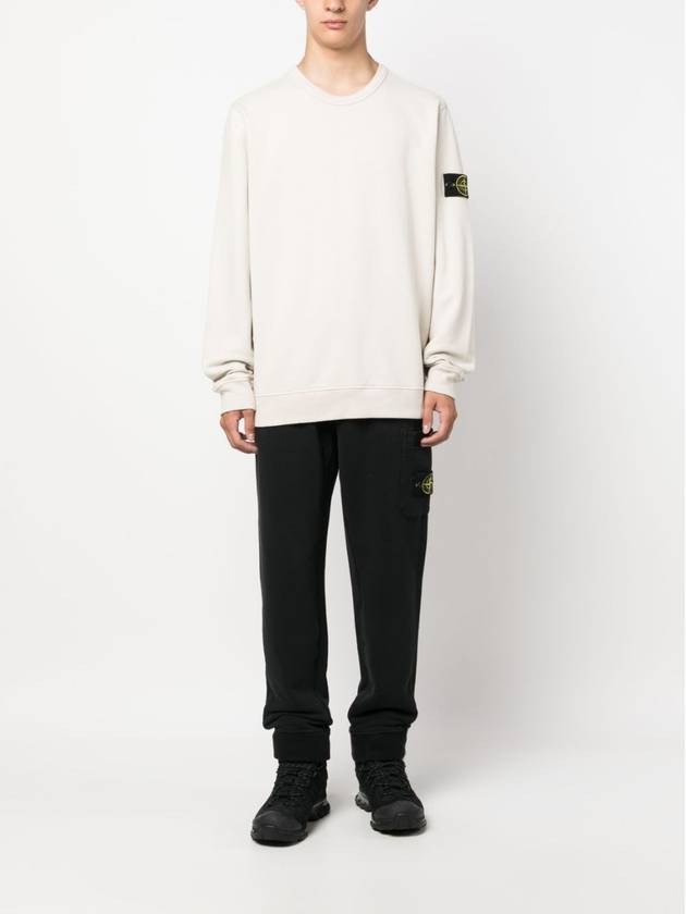 Brushed Cotton Fleece Garment Dyed Crewneck Sweatshirt Stucco - STONE ISLAND - BALAAN 3