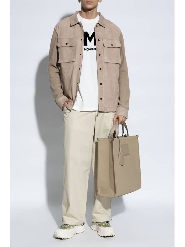 Cotton Canvas Straight Pants Beige - MONCLER - BALAAN 3