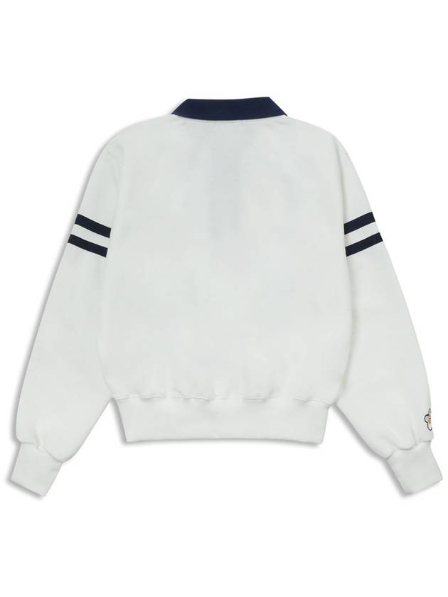 Line PK Sweatshirt Collar Long Sleeve T-Shirt White MCSS24TS2WH - MACKY - BALAAN 3