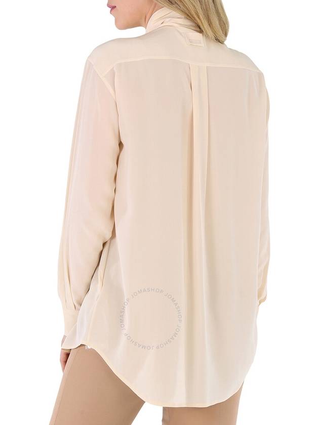 Burberry Pale Biscuit Kimmy Silk Pussy Bow Blouse, Brand Size 6 (US Size 4) - BURBERRY - BALAAN 3