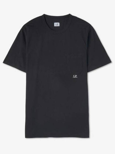 Small Logo Pocket Cotton Short Sleeve T-Shirt Black - CP COMPANY - BALAAN 2