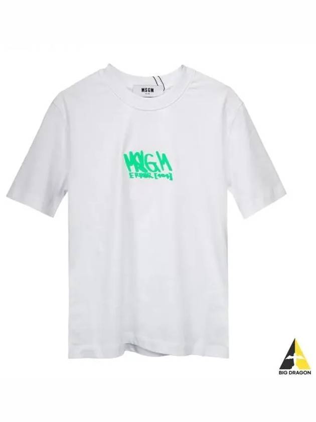Graffiti Logo Print Short Sleeve T-Shirt 3641MDM116 247002 01 - MSGM - BALAAN 2