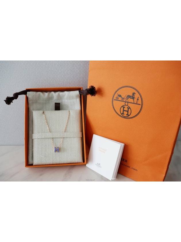 Mini Pop Ash H Necklace Lilac Rose Gold - HERMES - BALAAN 4