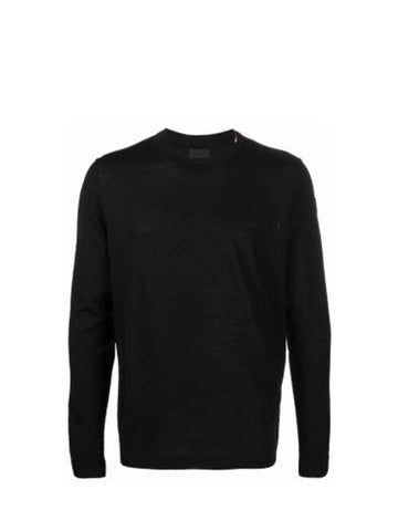 Men s Wappen Patch Crew Neck Knit Black 9C00029 M1180 999 - MONCLER - BALAAN 1