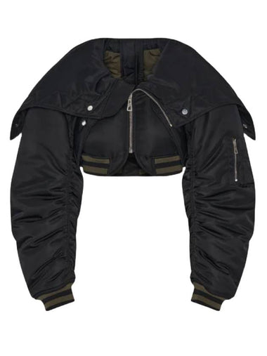 The Quilted Cropped Bomber Jacket Black - JEAN PAUL GAULTIER - BALAAN 1