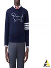 Hector 4-Bar Crewneck Pullover Merino Wool Knit Top Navy - THOM BROWNE - BALAAN 2