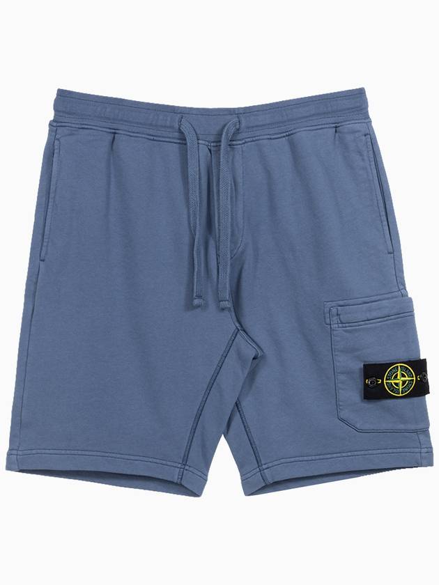 Waffen Patch Pocket Drawstring Shorts Dark Blue - STONE ISLAND - BALAAN.