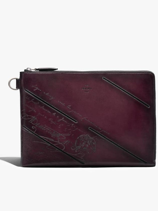 Nino GM Scritto leather clutch NINO_GM_NEO V85 - BERLUTI - BALAAN 1