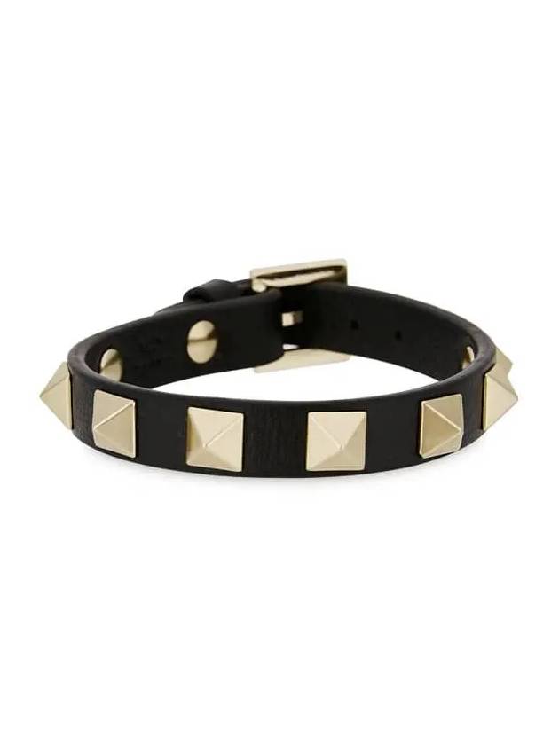 Rockstud Leather Bracelet Black - VALENTINO - BALAAN 2