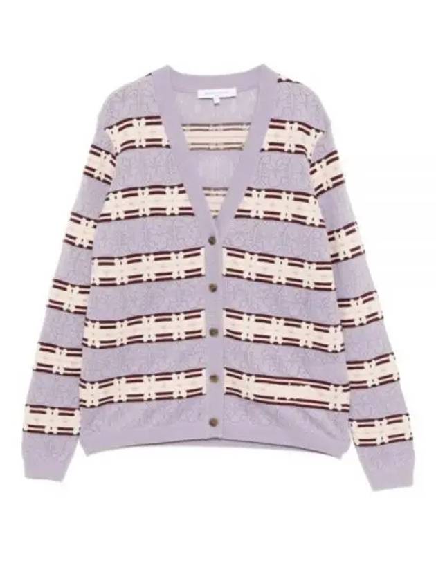 Fairisles V-Neck Cardigan Purple - MAISON KITSUNE - BALAAN 2