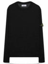 Logo Patch Round Neck Knit Top Charcoal - STONE ISLAND - BALAAN 2