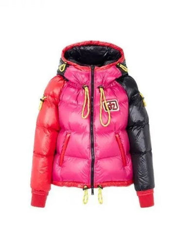 Color block duck down padded jacket dark pink 271998 - DSQUARED2 - BALAAN 1