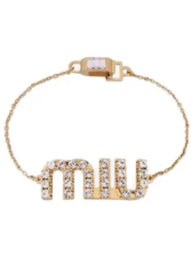 crystal logo bracelet gold - MIU MIU - BALAAN 1