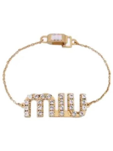 crystal logo bracelet gold - MIU MIU - BALAAN 1