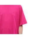 Logo Short Sleeve T-Shirt Fuchsia - AMI - BALAAN 6