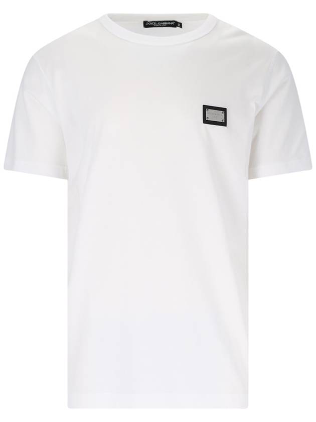 logo patch crew neck cotton short sleeve t-shirt white - DOLCE&GABBANA - BALAAN 2