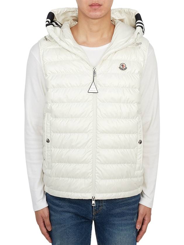 Clai Logo Patch Down Vest White - MONCLER - BALAAN 3