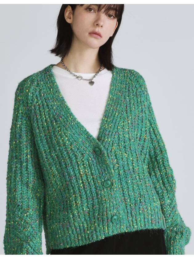 Nep Yarn Crop Cardigan Green - THE GREEN LAB - BALAAN 3