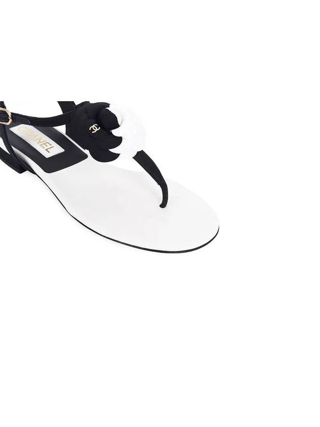 Camellia Flip Flop Sandals White Black G39057 X56511 K4296 - CHANEL - BALAAN 5