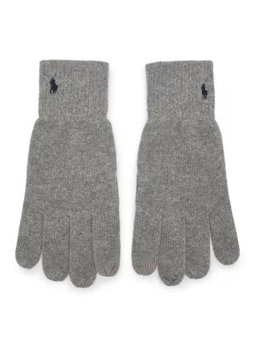 Signature Pony Knit Touch Glove Gray - POLO RALPH LAUREN - BALAAN 1