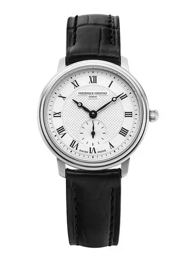 Women’s Classics Slimline Small Seconds Watch Silver Black - FREDERIQUE CONSTANT - BALAAN 4