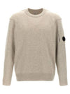 Lambswool GRS Crew Neck Knit Top Off White Melange - CP COMPANY - BALAAN 2