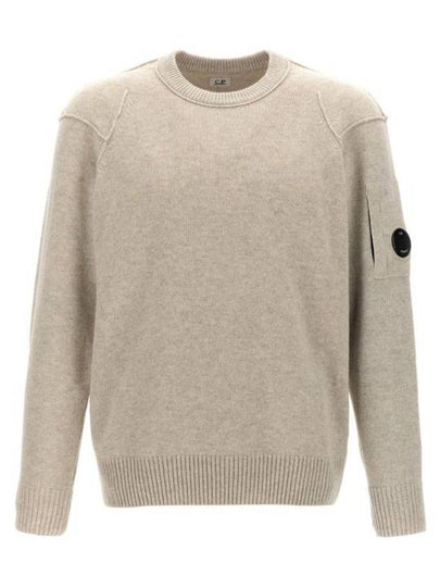 Lambswool GRS Crew Neck Knit Top Off White Melange - CP COMPANY - BALAAN 2