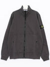 Men's Wappen Patch Cotton Zip Up Jacket Grey - STONE ISLAND - BALAAN 2