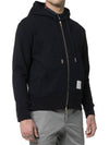 Center Back Stripe Cotton Zip Up Hoodie Navy - THOM BROWNE - BALAAN 8