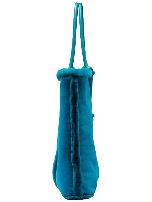 Bowlster Reversible Shearling Tote Bag Blue - BOTTEGA VENETA - BALAAN 4