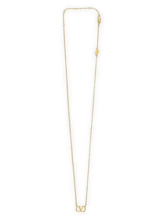 Women's V Logo Signature Metal Necklace Gold - VALENTINO - BALAAN 2