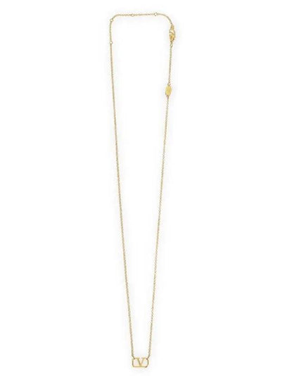 Women's V Logo Signature Metal Necklace Gold - VALENTINO - BALAAN 2