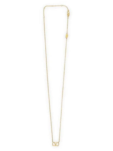 Women's V Logo Signature Metal Necklace Gold - VALENTINO - BALAAN 1