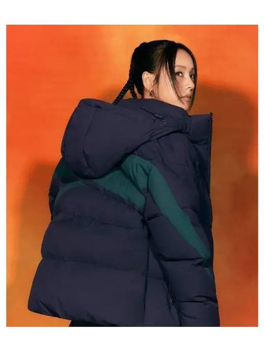 Hyori Lee wearing vector TEAM down jacket navy - REEBOK - BALAAN 1