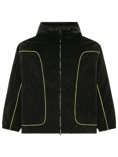 Padded Wrinkle Nylon Hooded Jacket Black - DIESEL - BALAAN 1