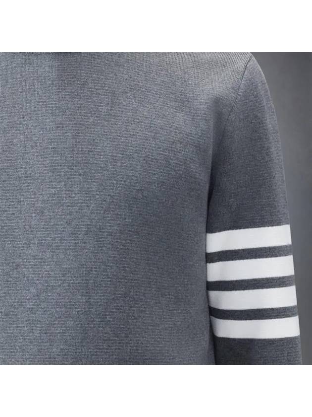 4 Bar Armband Milano Stitch Knit Top Mid Grey - THOM BROWNE - BALAAN 6