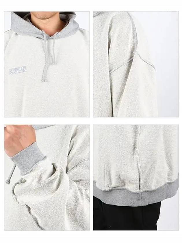 Inside Out Effect Drawstring Cotton Hoodie Grey - VETEMENTS - BALAAN 4