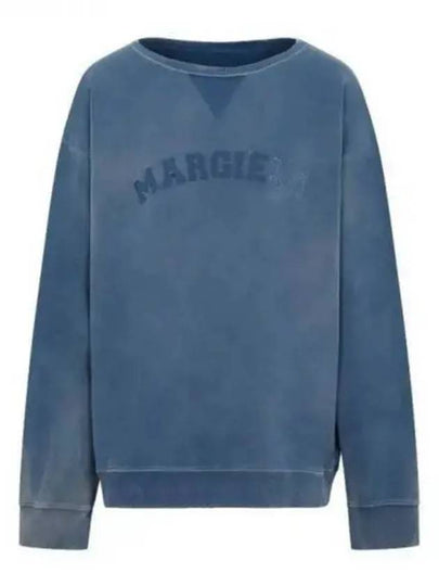 Oversized Fit Logo Sweatshirt Blue - MAISON MARGIELA - BALAAN 2