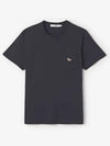 Men's Profile Fox Patch Round Short Sleeve T-Shirt Navy GM00116KJ0008 NA - MAISON KITSUNE - BALAAN 1