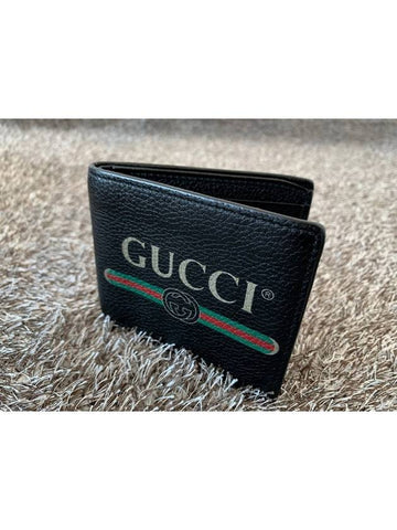 Black band logo leather wallet - GUCCI - BALAAN 1