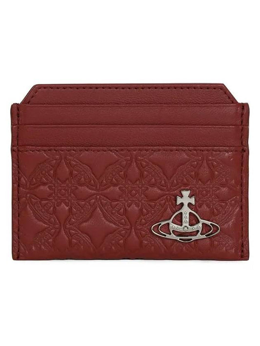 Embossed Slim Card Wallet Red - VIVIENNE WESTWOOD - BALAAN 2