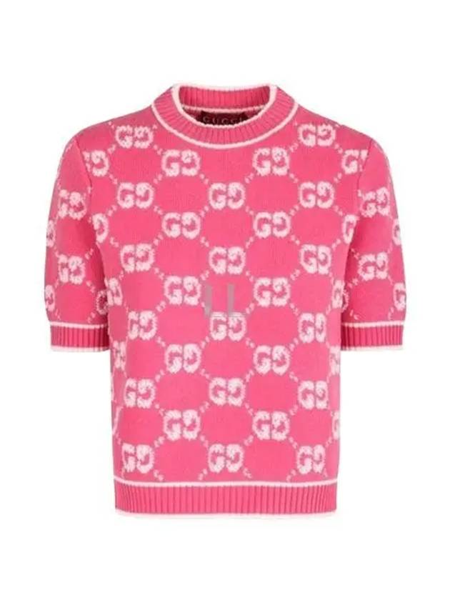 GG Boucle Wool Jacquard Knit Top Pink - GUCCI - BALAAN 2