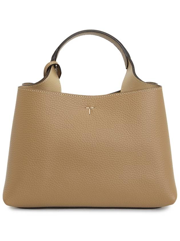 Logo Charm Leather Micro Tote Bag Brown - TOD'S - BALAAN 4