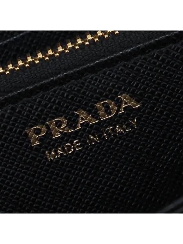 Saffiano Leather Zipper Long Wallet Black - PRADA - BALAAN 8